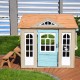 Populared cubby house children outdoor wooden play house with bench