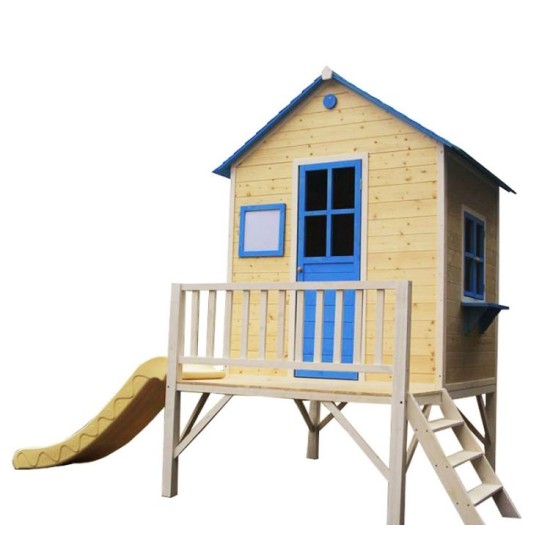 outdoor playground wooden children's room with slide play set New mushroom room children's playhouse