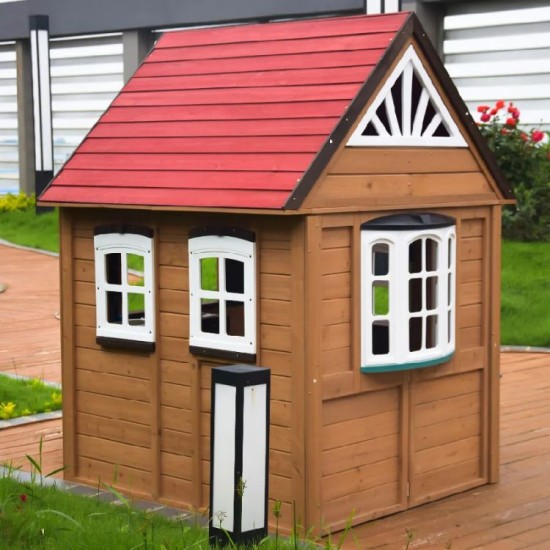 Promotion Wooden Doll houses Luxurious Wooden Playhouse Outdoor Role Play house