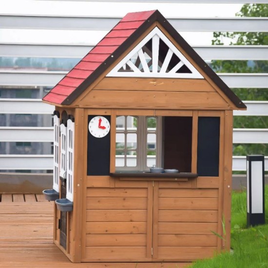 Promotion Wooden Doll houses Luxurious Wooden Playhouse Outdoor Role Play house