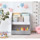 2024 Best popular children furniture kids wooden bookcase with wheel